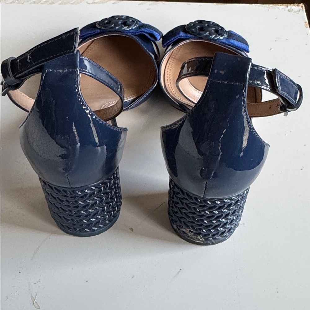 Tory Burch Dark Blue Patent Heels - Picture 2 of 4